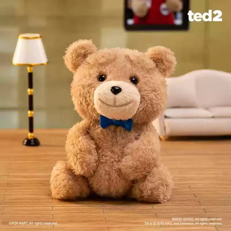 【Open Box】POP MART Ted2 Teddy Bear Action Plush Pendant - Bow Tie Bear