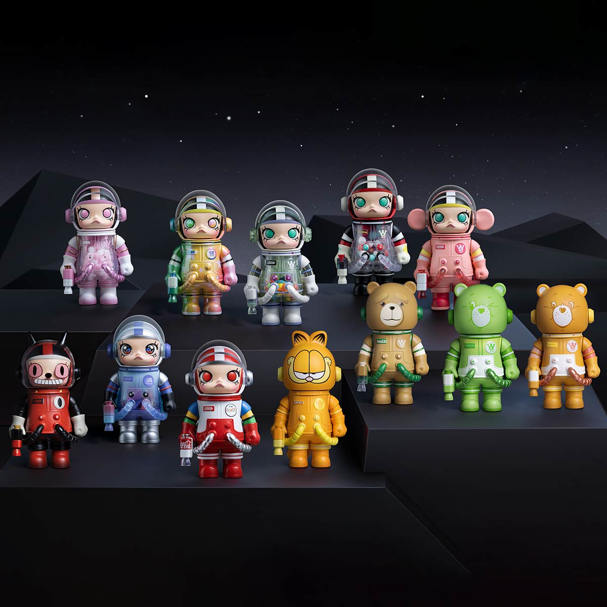 POP MART x KENNYSWORK Mega Collection 100% Space Molly Pop Toy good (Set of 9 Pcs)