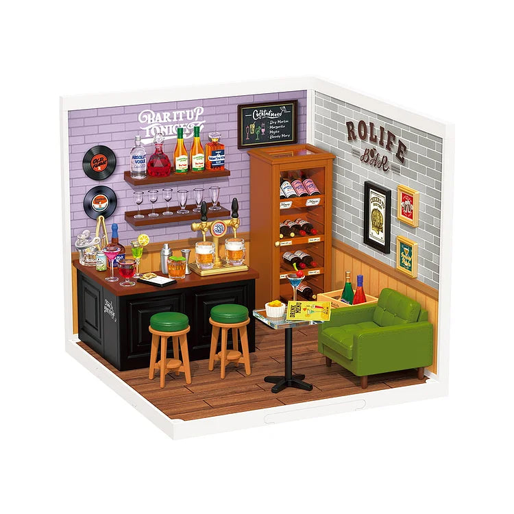 Rolife Leisurely Cheers Bar DIY Plastic Miniature House