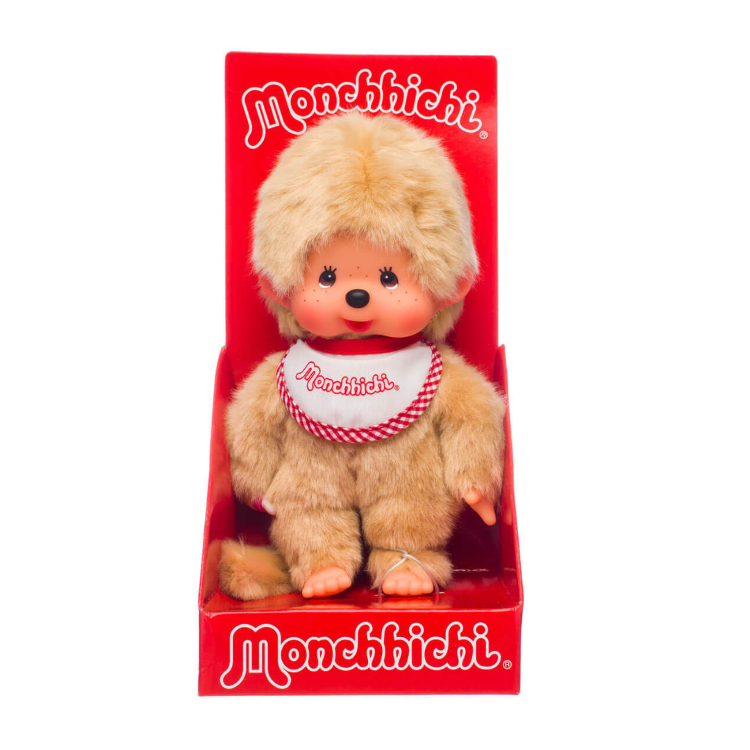 Monchhichi Beige Boy With Bib - Small