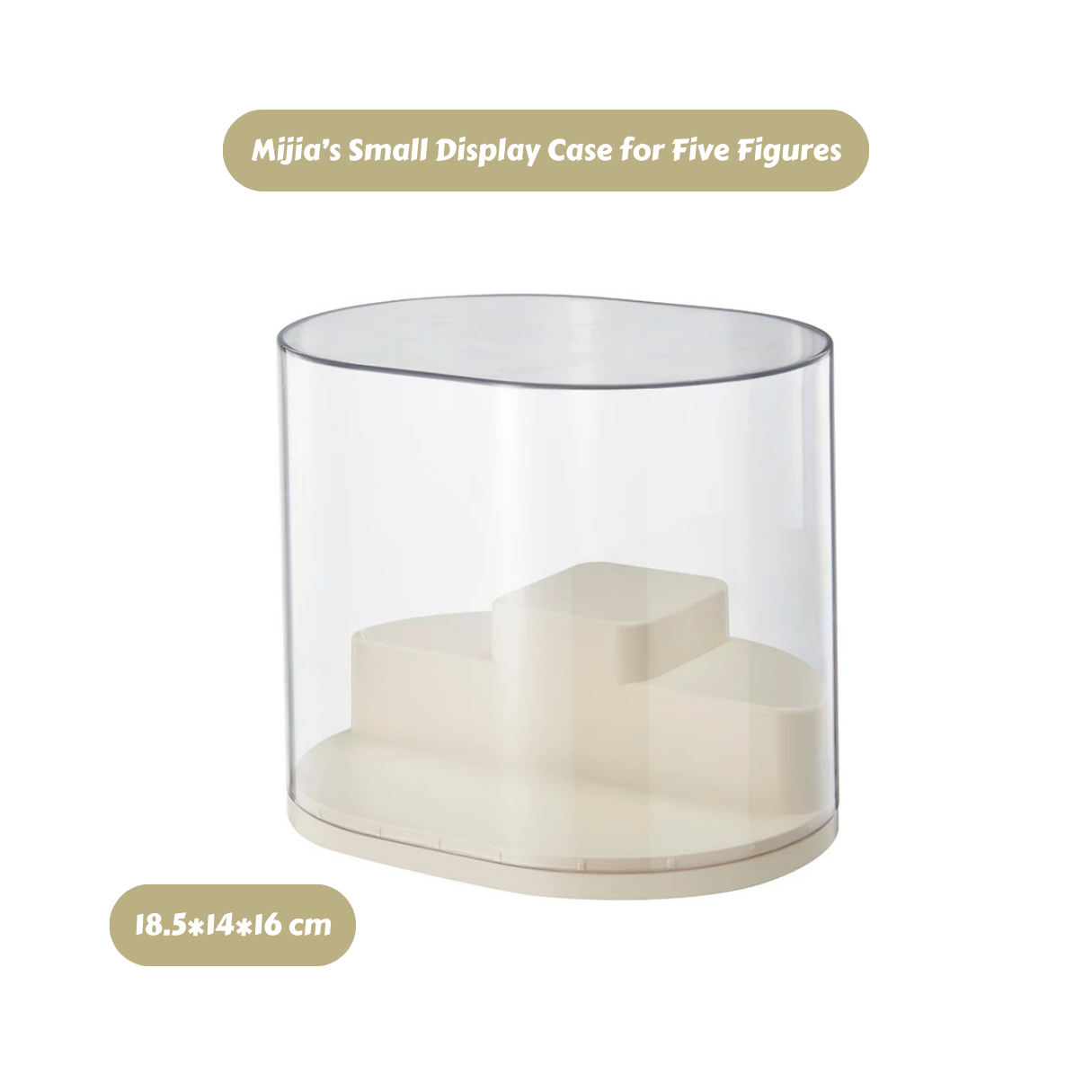 Oval Cylinder Display Case (For 1-5 Figures)