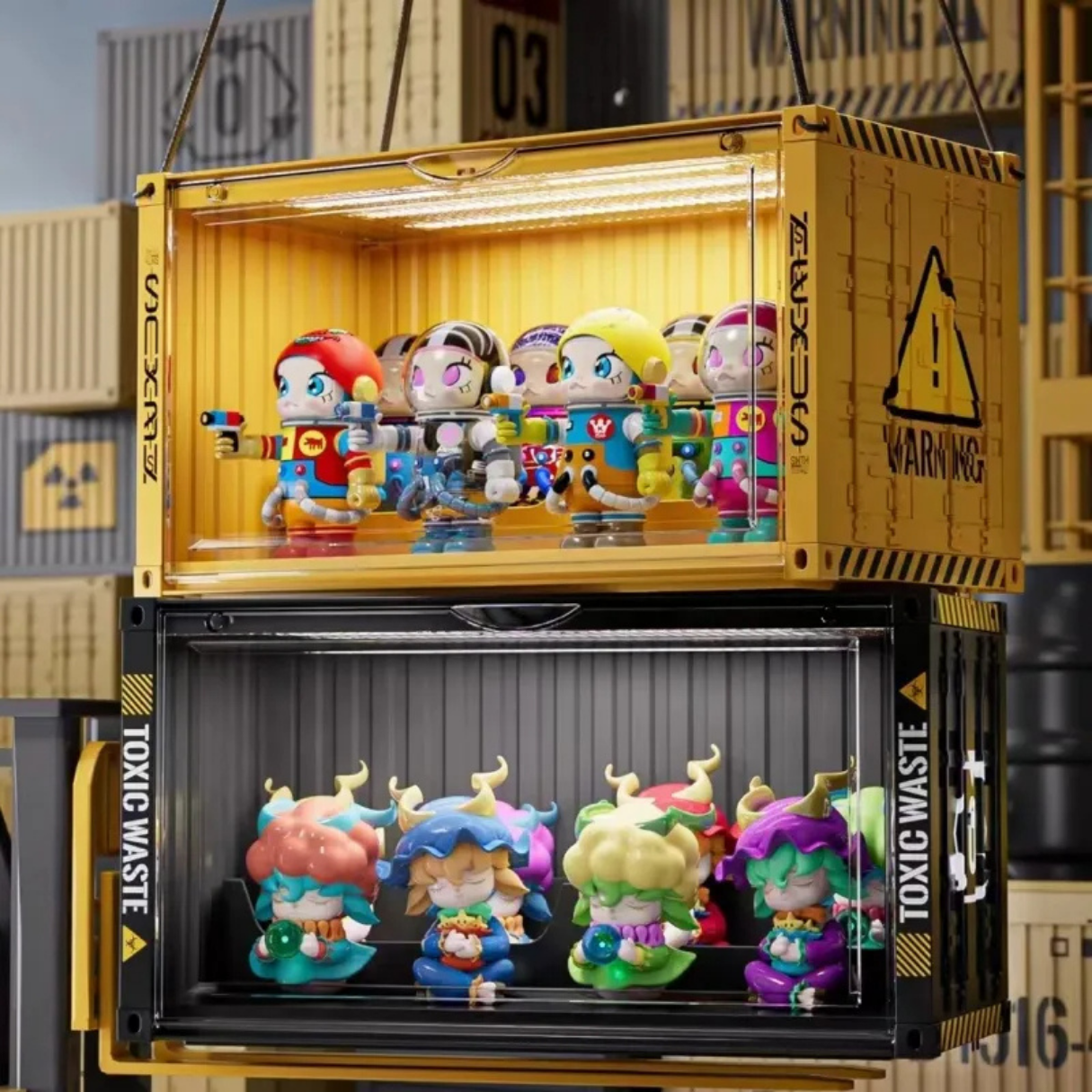 Container Design Blind Box Display Case with LED Light Kouhigh Toys