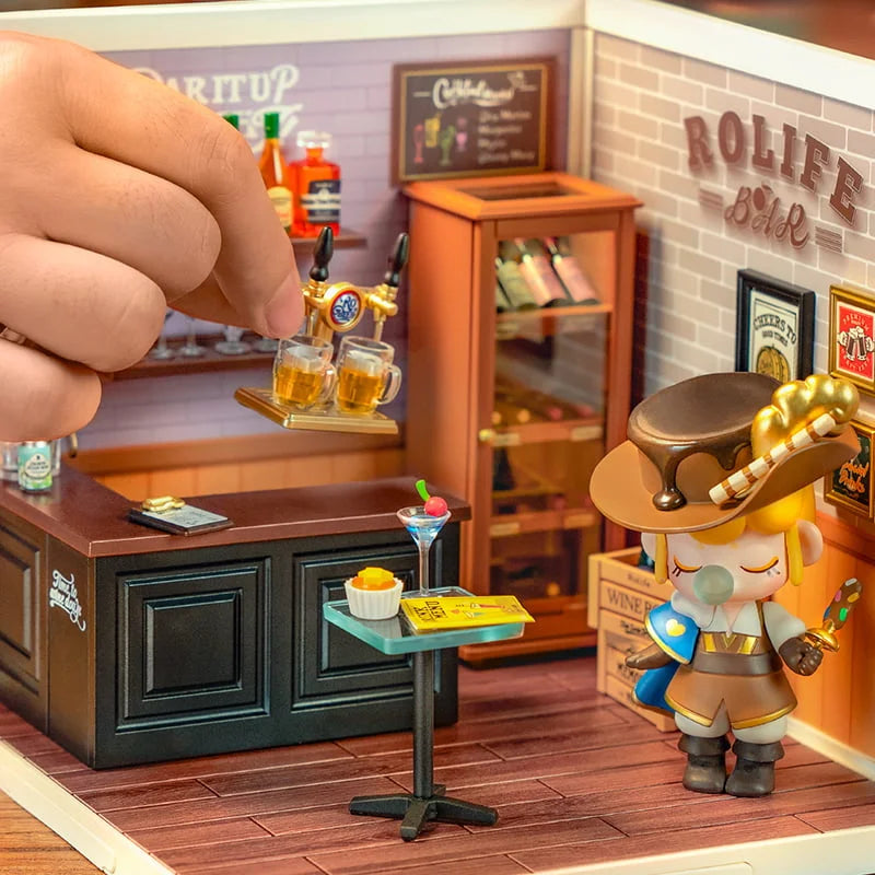 Rolife Leisurely Cheers Bar DIY Plastic Miniature House