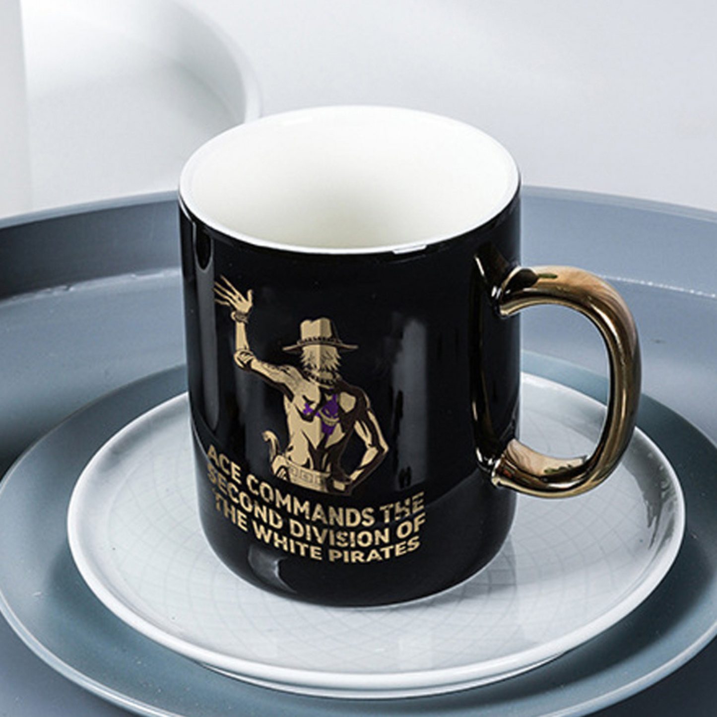 One Piece Golden Black Mug Set