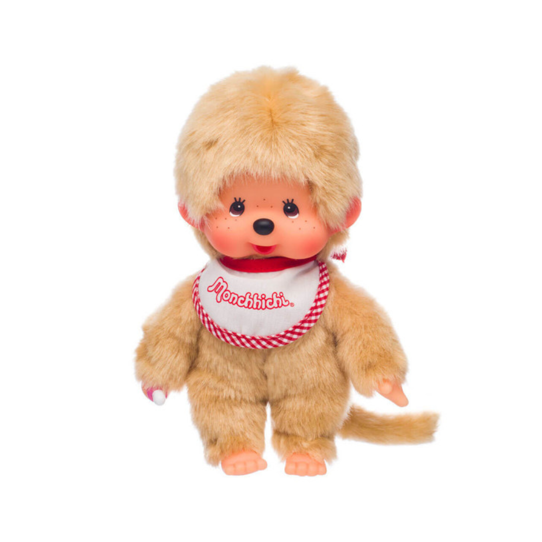 Monchhichi Beige Boy With Bib - Small