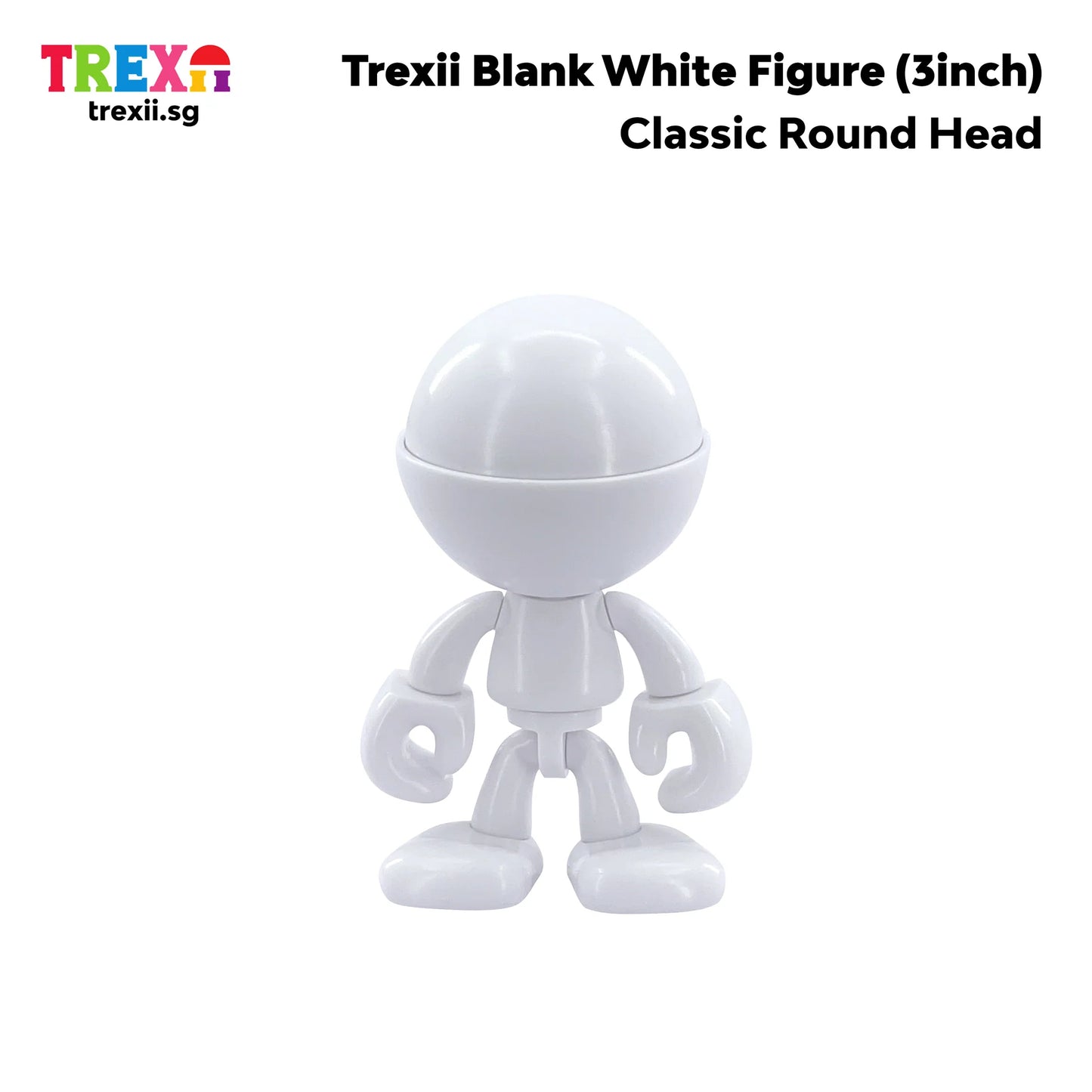 Trexii Blank White Figure – Classic Round Head