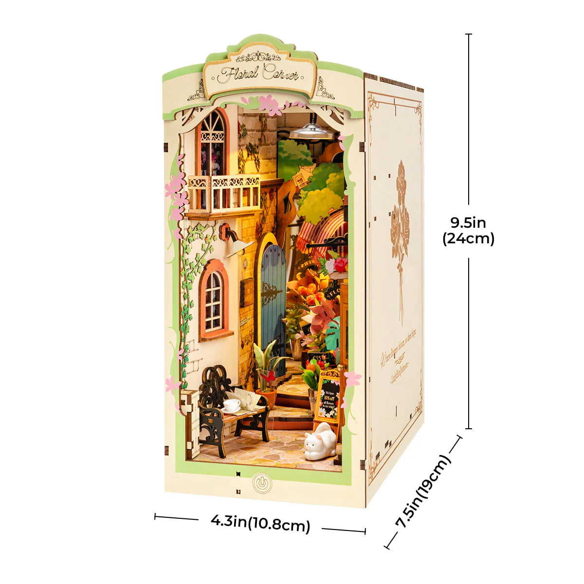 Rolife Floral Corner DIY Book Nook Shelf Insert Kit
