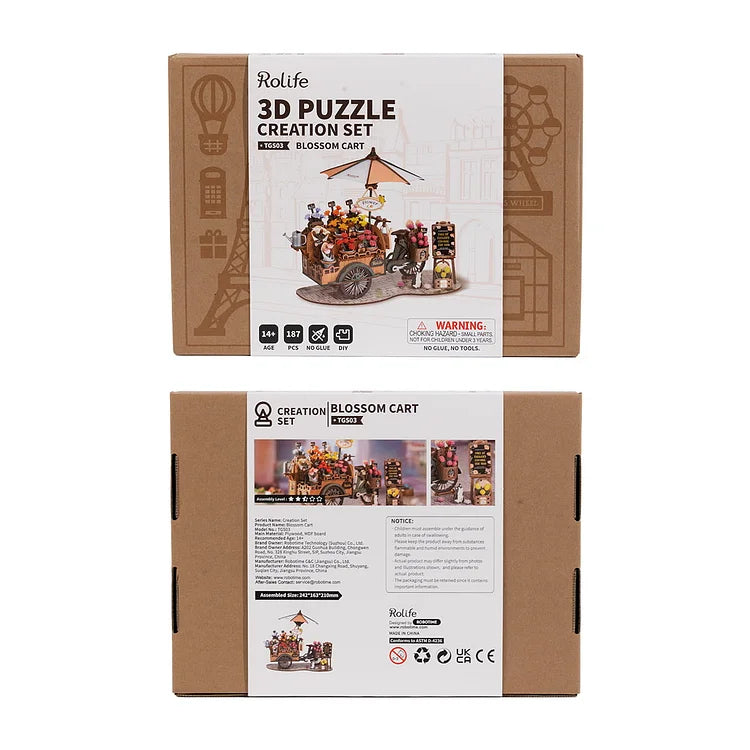 Rolife Blossom Cart 3D Wooden Puzzle
