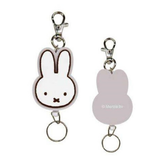 Miffy Rubber Reel Keychain - Miffy Face