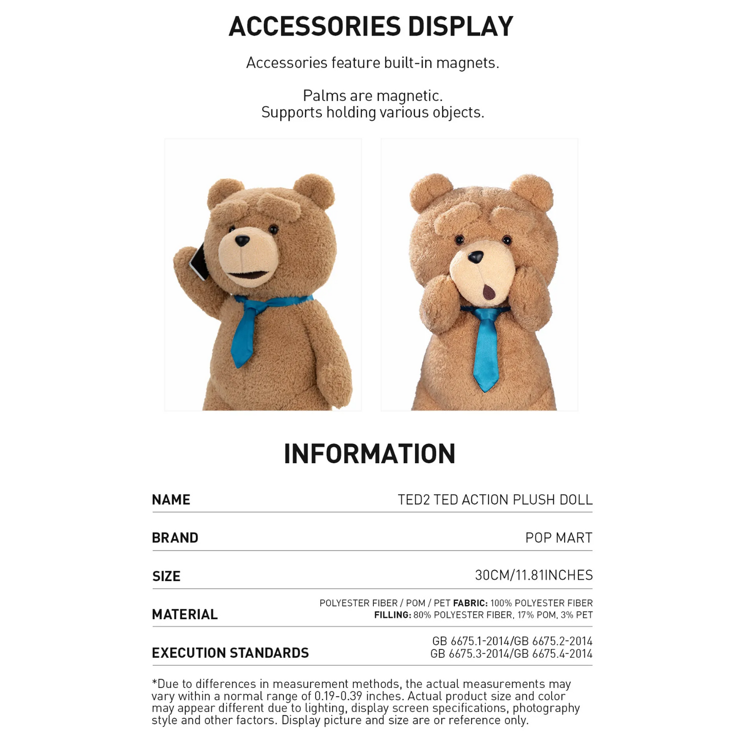 Pop Mart Ted2-ted Action Plush Figure