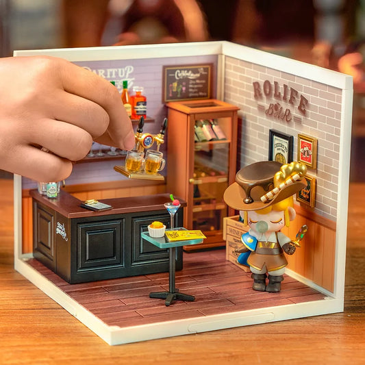 Rolife Leisurely Cheers Bar DIY Plastic Miniature House
