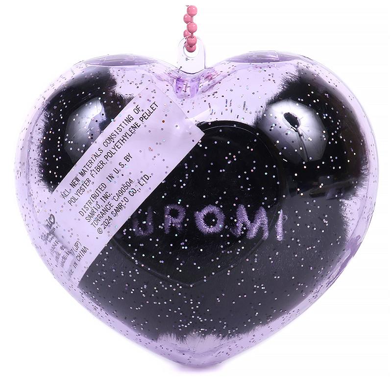 Japan Sanrio Original Mascot Holder in Heart Case - Clear and Plump 3D