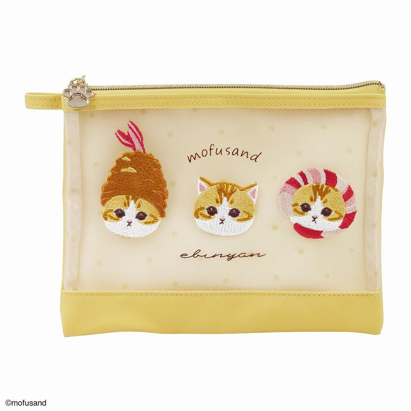 Mofusand: Flat Mesh Pouch (Embroid_Tempura_Yellow)