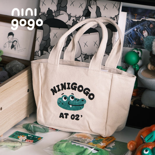 【Artists】Ninigogo Crocs Logo Canvas Tote Handbag