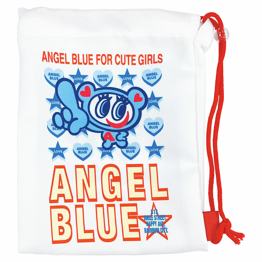 Narumiya Angel Blue Drawstring Shopper Style Pouch (WHITE)