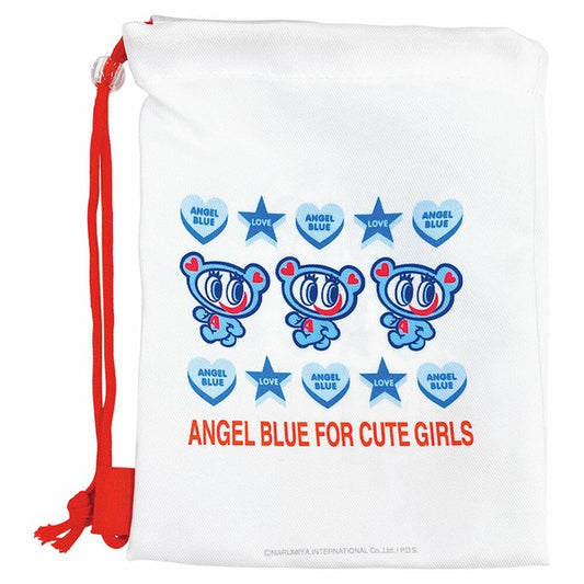 Narumiya Angel Blue Drawstring Shopper Style Pouch (WHITE)