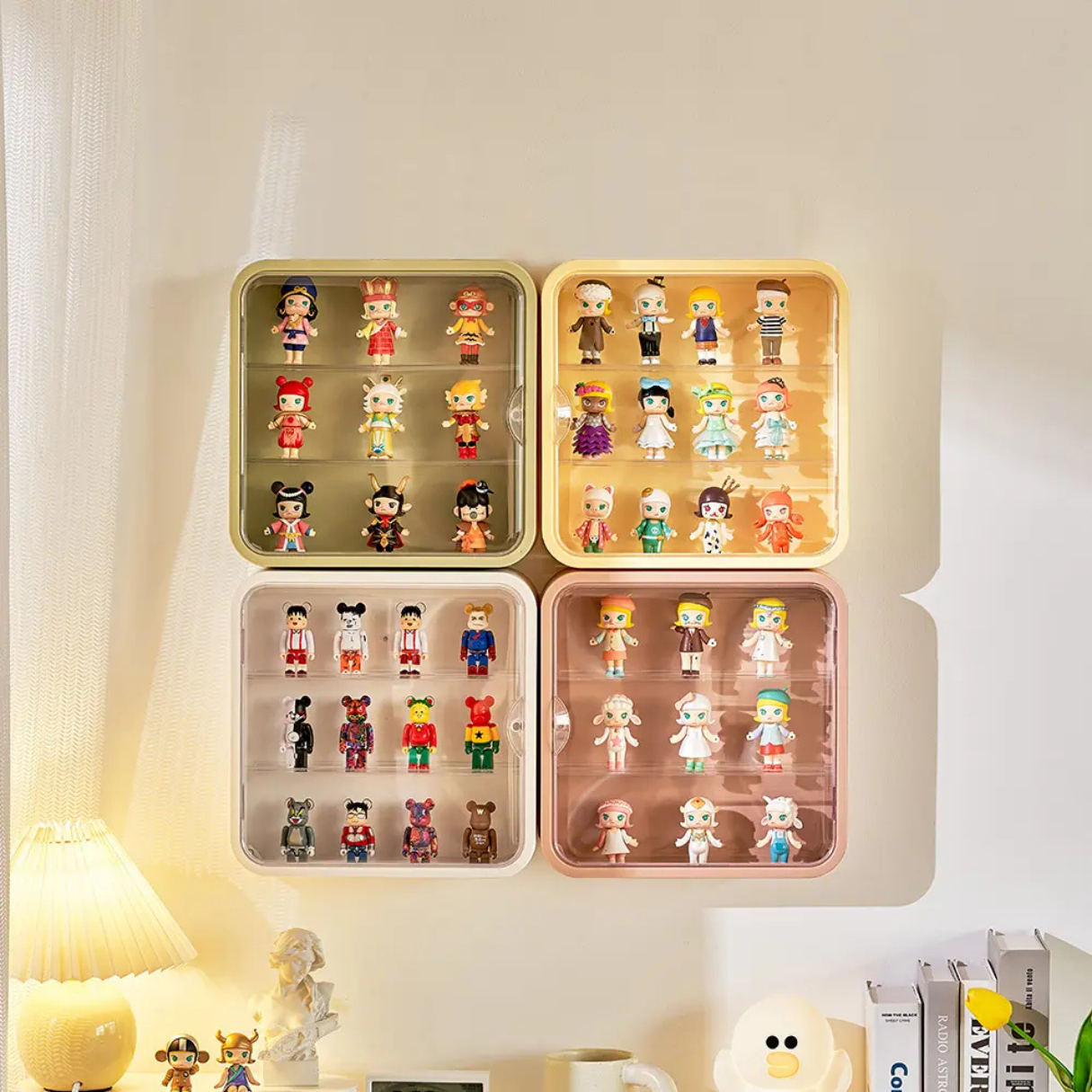 Square Wall Mounted Multi-Color Display Case
