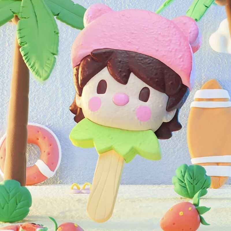 【New】Sweet Bean Strawberry Milk Chocolate Ice Cream Figure