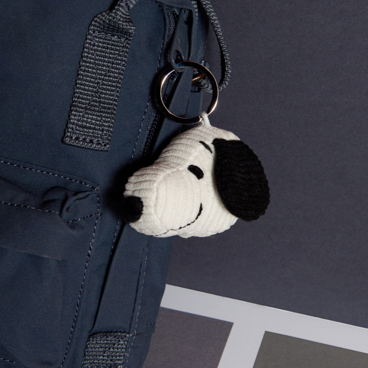 PEANUTS SNOOPY Corduroy Cream Head Keychain - 2"