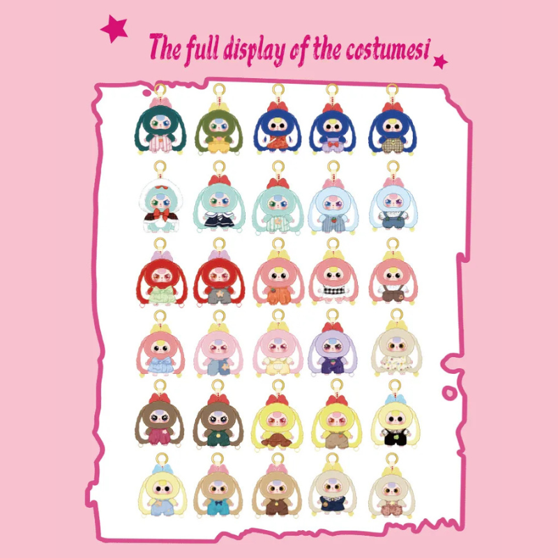 2箱 Baby Three Bunny Macaron 6個セット labubu BABY THREE Rabbit Macaron V2 Series Plush Blind Box