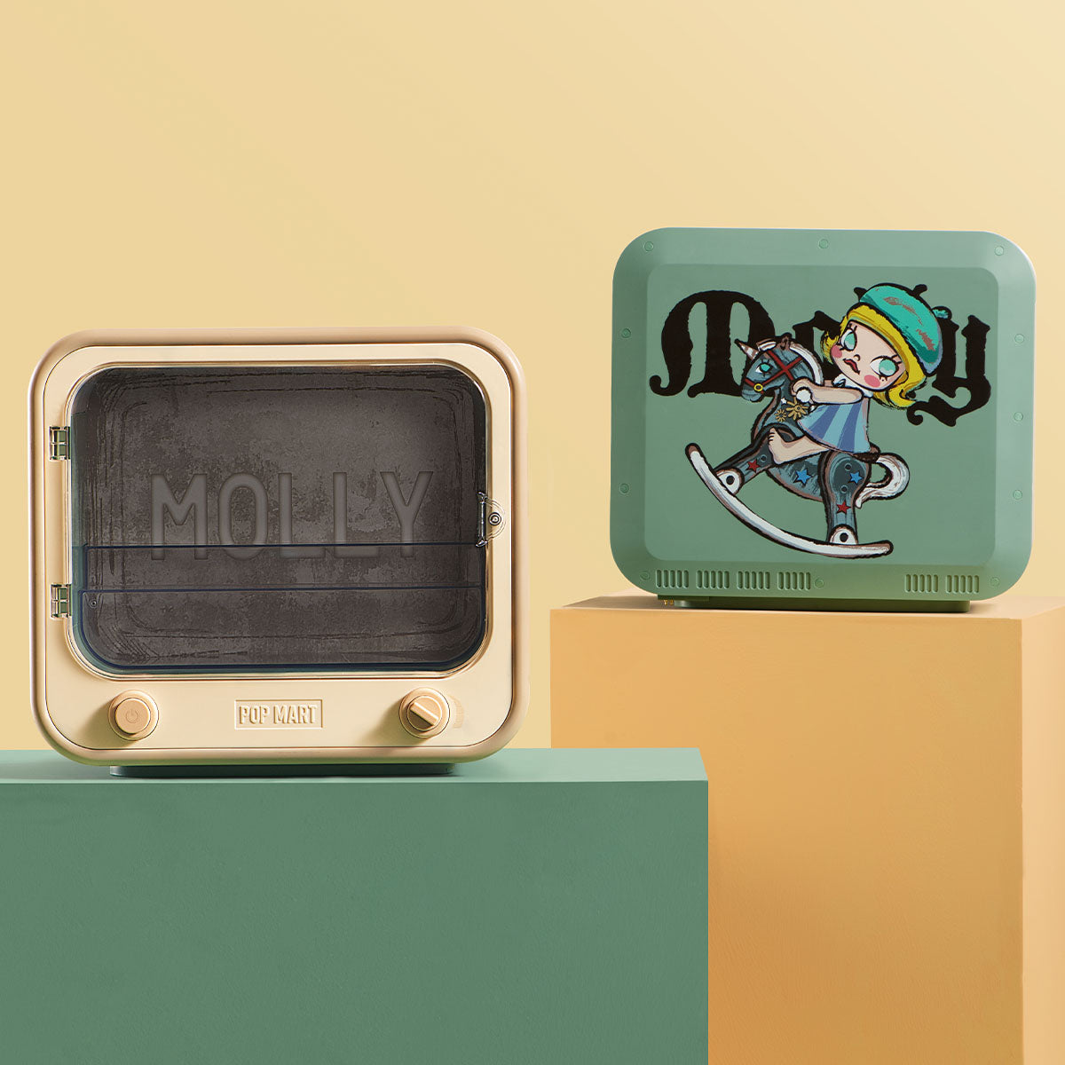 【Limited】MOLLY Anniversary Statues Classical Retro Series-TV Set Luminous Display Container