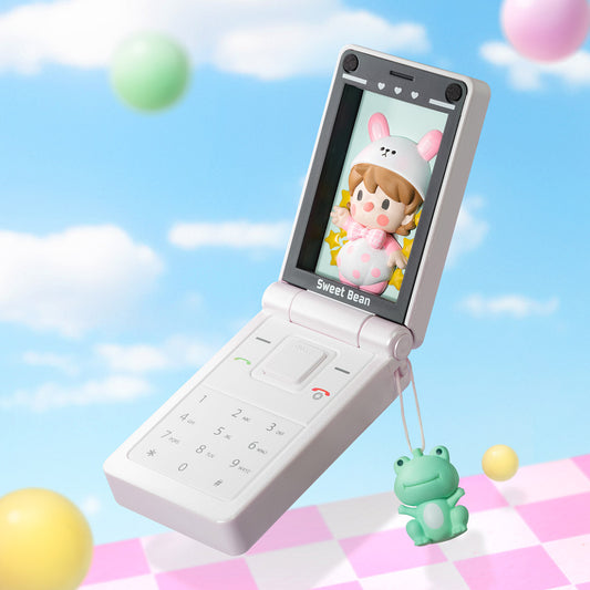【NEW】Pop Mart Sweet Bean Pearl White Flip Phone Figure
