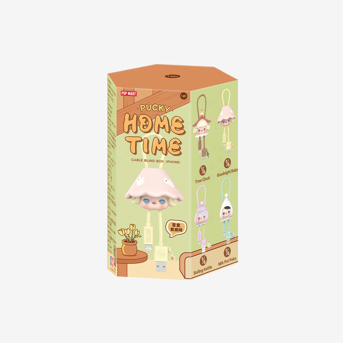 【New】Pop Mart Pucky Home Time Series Cable Blind Box (iPhone-Lighting)