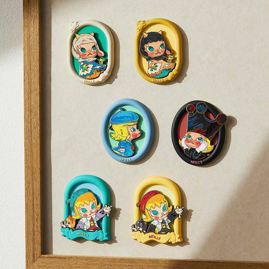 【New】Pop Mart MOLLY Anniversary Statues Classical Retro 2 Series-Fridge Magnet Blind Box