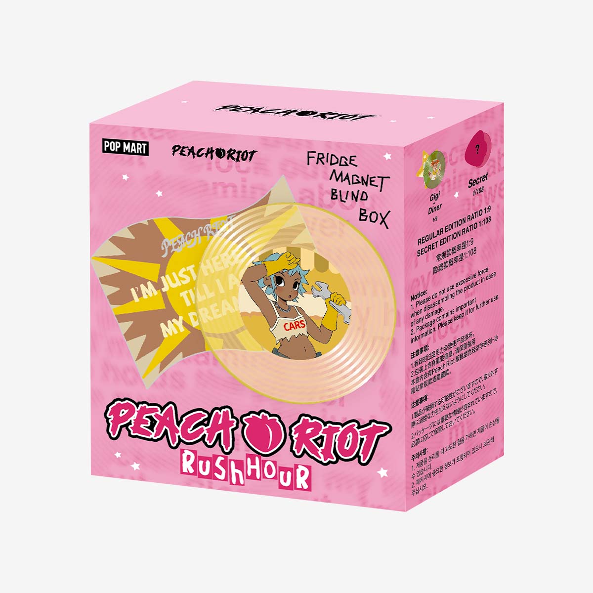 【NEW】POP MART Peach Riot Rush Hour Series-Fridge Magnet Blind Box