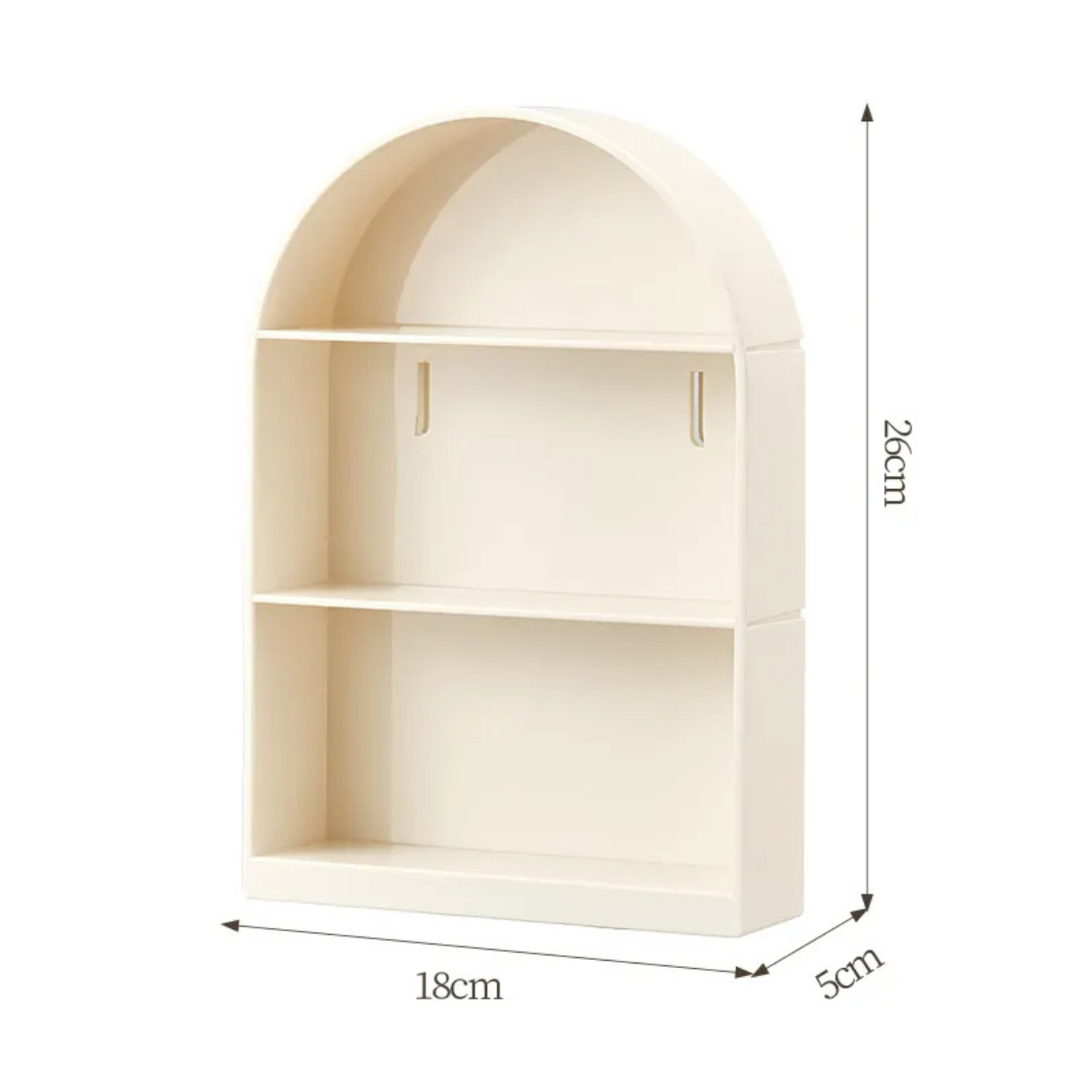 Small Beige Wall Mounted 2-Tier Rack