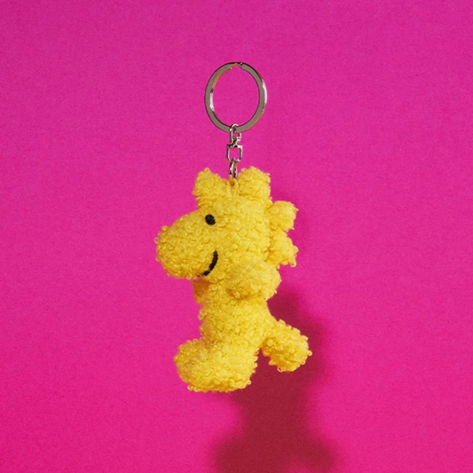 PEANUTS WOODSTOCK ECO Tiny Teddy Yellow Keychain - 3"