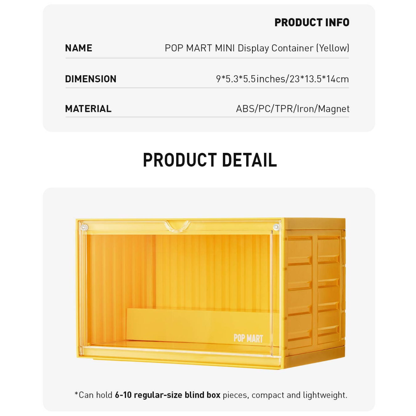 【MINI】POP MART MINI Display Container - YELLOW
