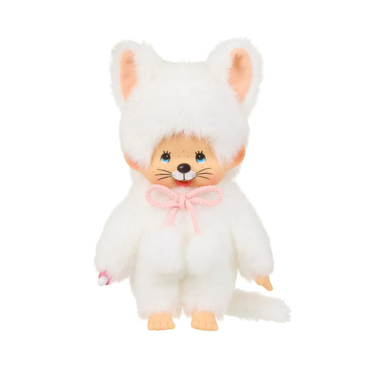 Monchhichi Girl White Cat Plush