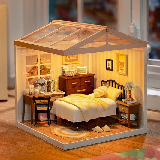 【New】Rolife Sweet Dream Bedroom DIY Plastic Miniature House