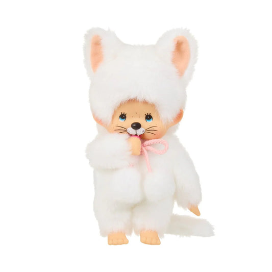 Monchhichi Girl White Cat Plush