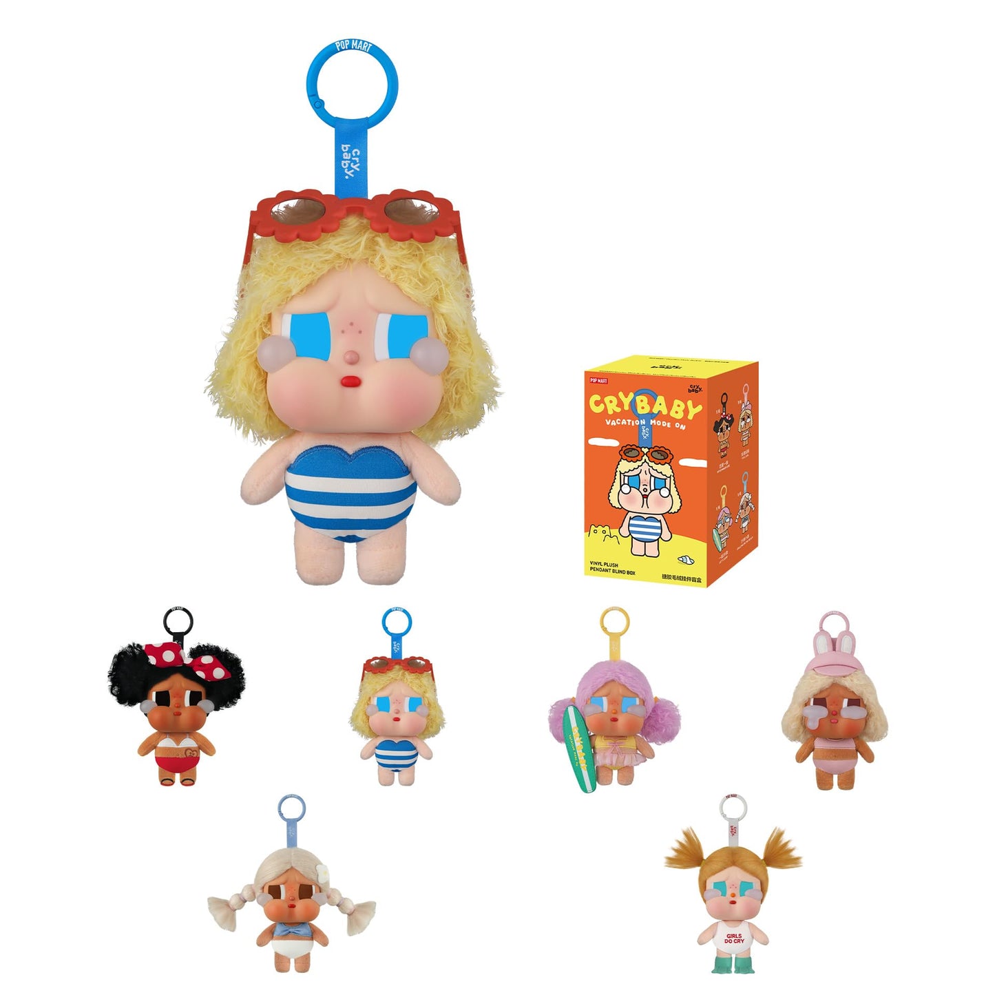 POP MART Crybaby Vacation Mode On Series-Vinyl Plush Pendant Blind Box