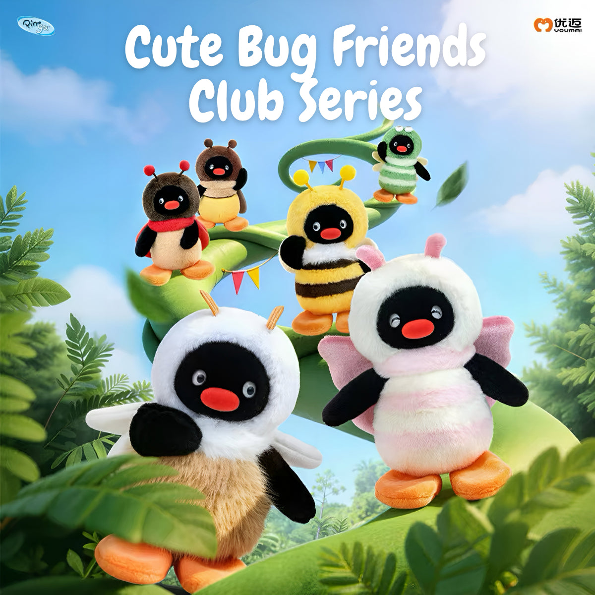 Pingu Bug Buddies Series Plush Pendant Blind Box