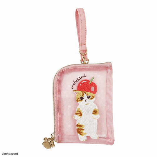 Mofusand: Mesh Card Holder Pouch (Embroid_Fruit_Pink)