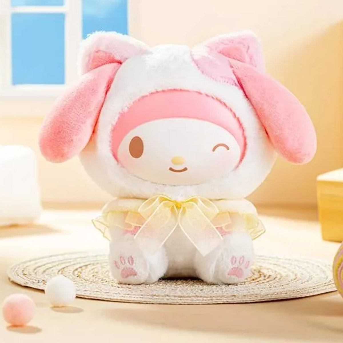 Sanrio Play With Kittens Vinyl Face Plush Keychain Blind Box