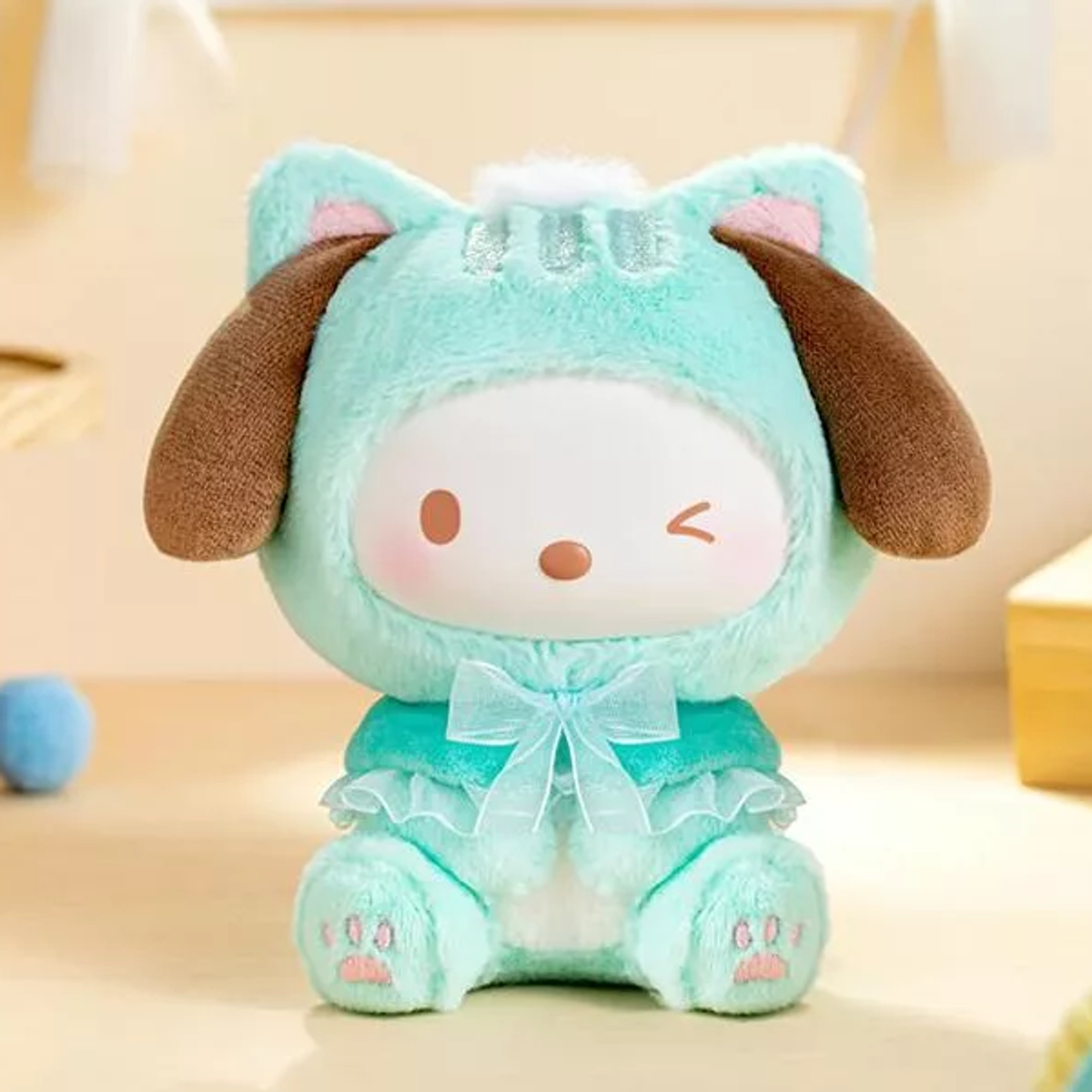 Sanrio Play With Kittens Vinyl Face Plush Keychain Blind Box